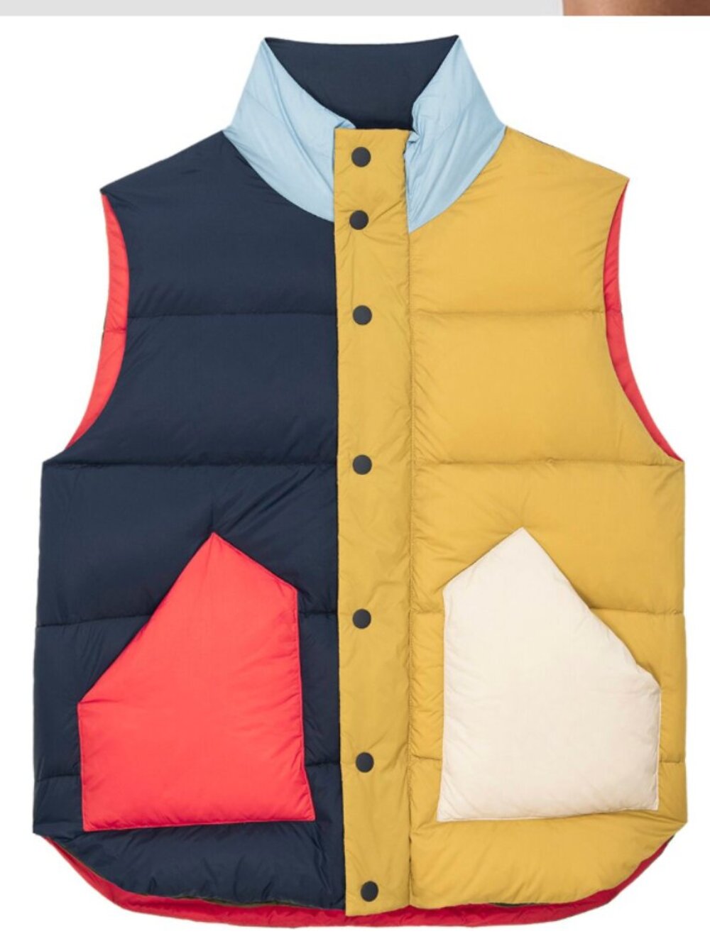 The Great - The Down Polar Vest in Appalachian Colorblock